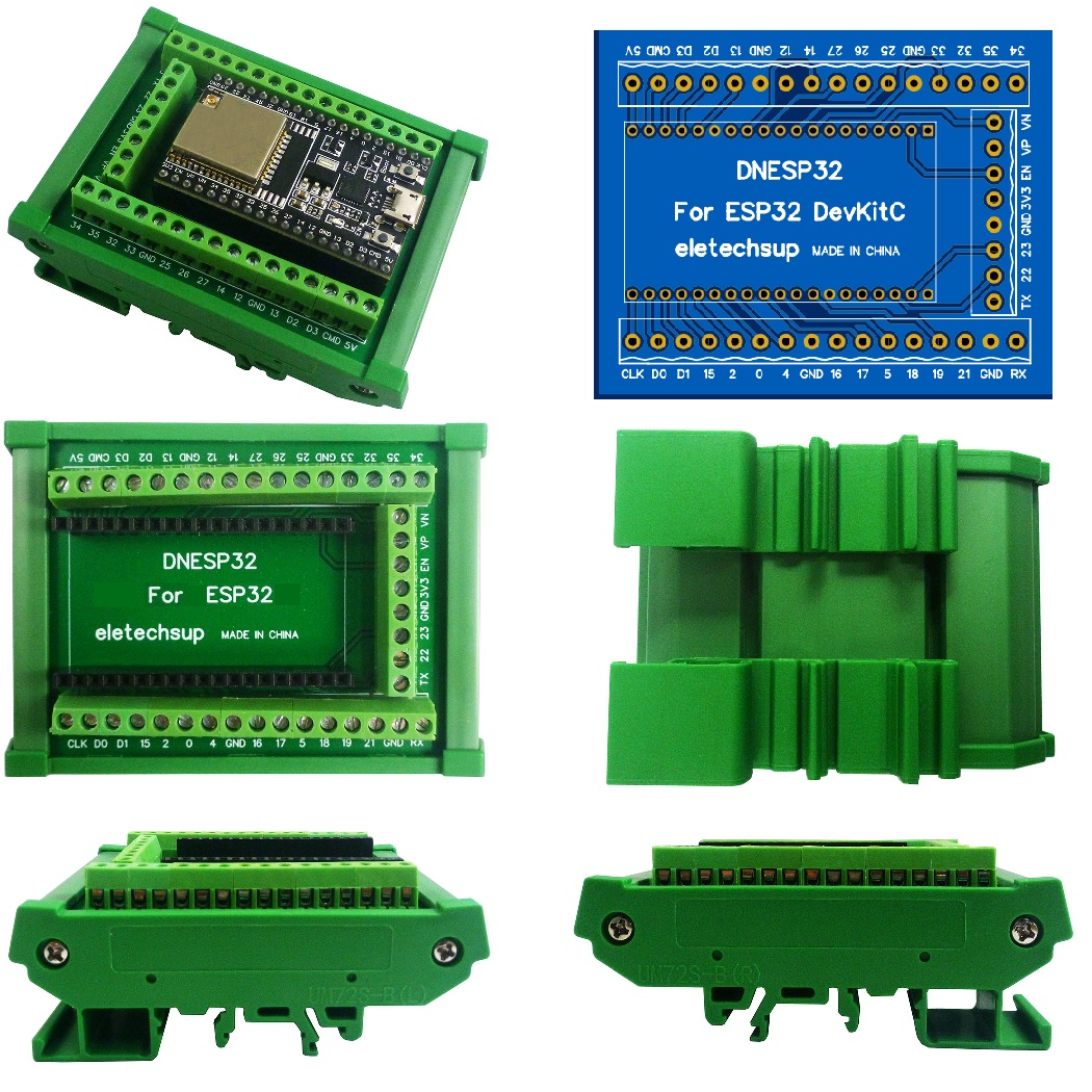 Devkitc - ESP32 DIN-Schienenmontage-Schraubklemmenblock-Adapter für ESP32S ESP WROOM