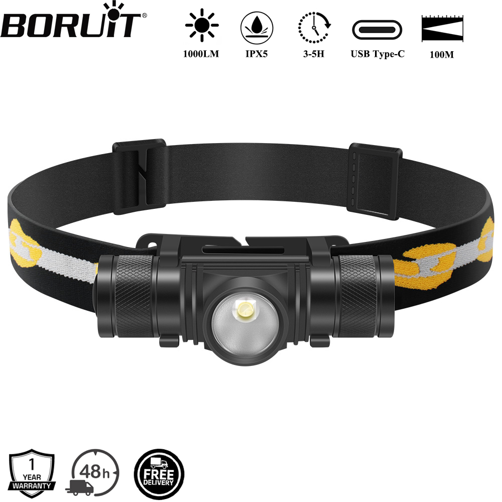 Lolin D32 - BORUiT D10 1000LM LED-Stirnlampe, leistungsstarker, leichter