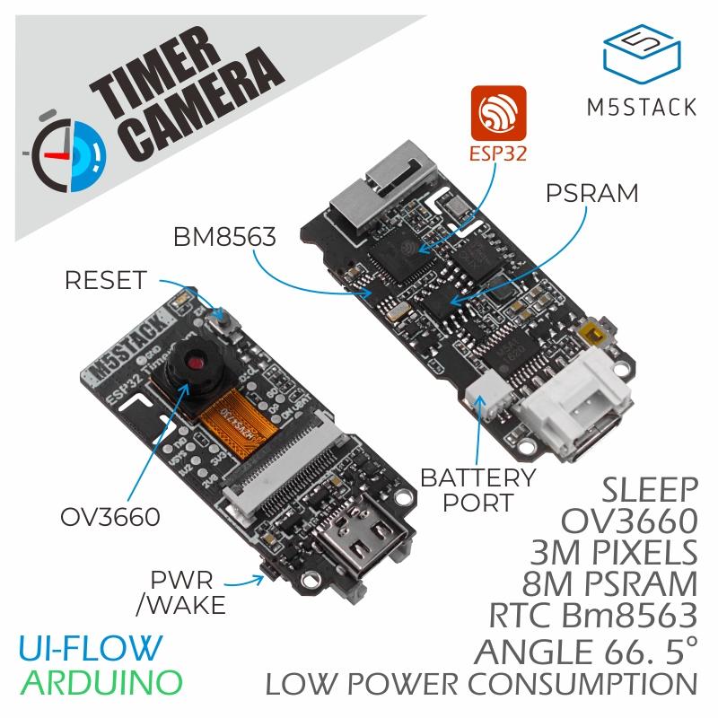 M5Stack - M5Stack Offizielle ESP32 PSRAM Timer-Kamera (OV3660)