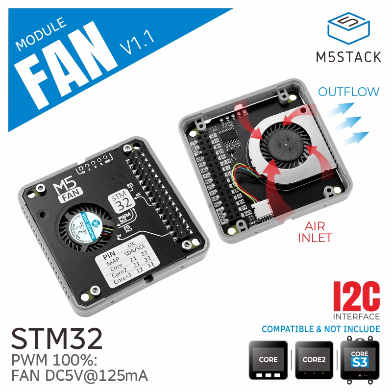 M5Stack - Offizielles M5Stack-Lüftermodul v1.1(STM32F030)